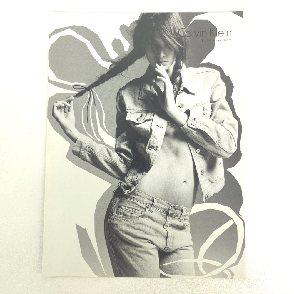 Calvin Klein Jeans 2000 Print Ad Denim Fashion Model Boutique Closet Wall Decor